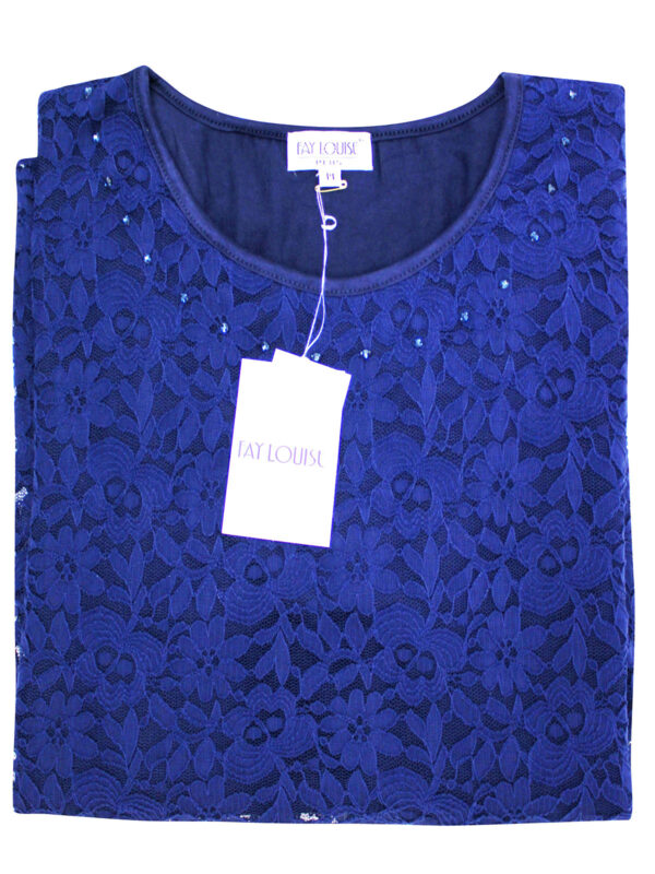PL.060 - Tummasininen pitsipusero "Fay Louise" - Image 4