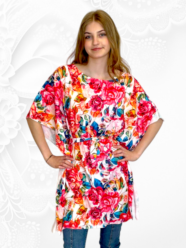 TU.273 - Valkoinen tunika kukkakuviolla "Italy Moda" - Image 3