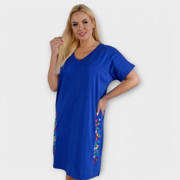 TU.143 - Brodeerattu puuvillatunika/mekko "Womanary" - Image 4