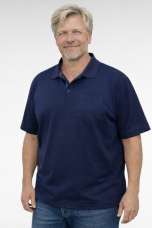 PL.645-Tummasininen miesten poolopaita "Mr. Marten"