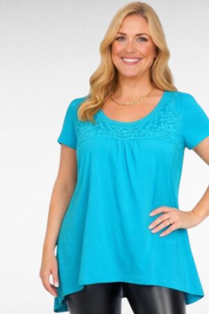 PL.608-Turkoosivärinen puuvillapusero "Bpc"