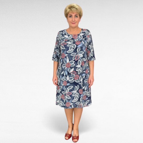 KL.689- Kirjava mekko kukkakuosilla "Miss Classic"