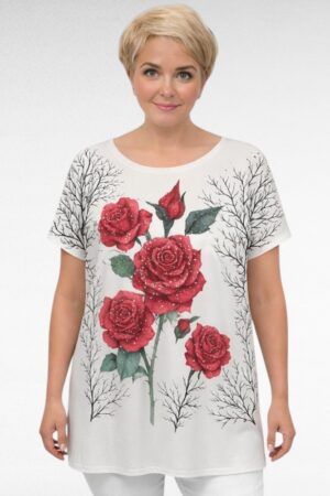 Puuvillapusero ruusukuviolla "Hostar"(PL.622)