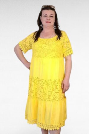 KL.583- Yksivärinen pitsinen mekko "Italy Moda"