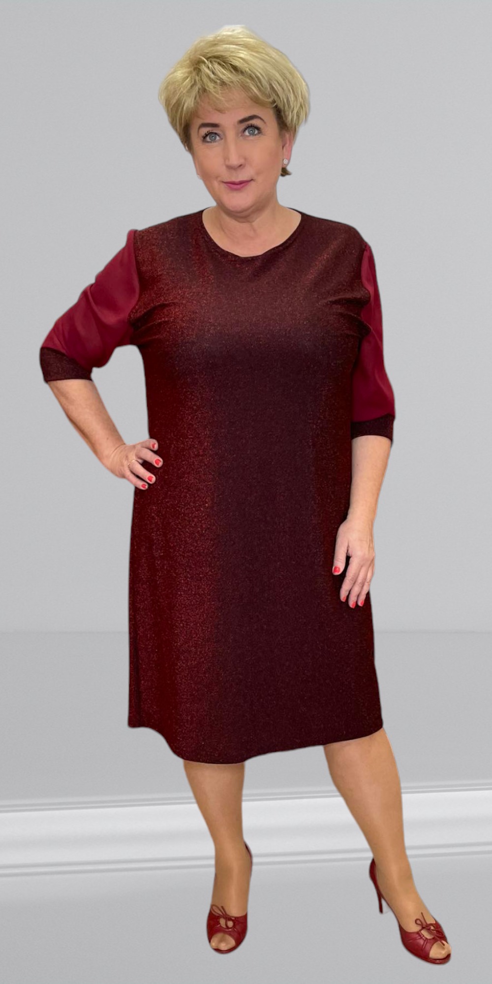 KL.526- Viinipunainen  mekko "Liidia" - Image 3