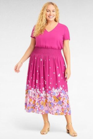KL.602- Vaaleapunainen sifonkimekko "Jessica London", viallinen tuote.