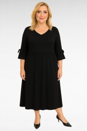 KL.604-Yksivärinen viskoosimekko"Sabex"