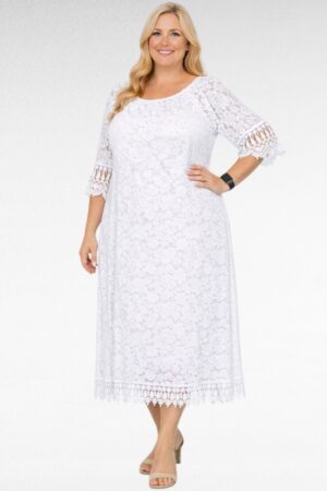 KL.506-Valkoinen pitsimekko "Italian Collection"