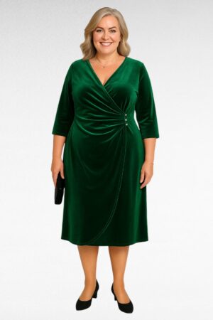 KL.325 - Vihreä tai musta  samettimekko "Ellos"