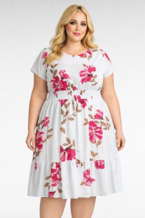 KL.644- Valkoinen kukkamekko "American RAG"
