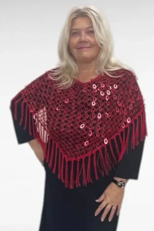 JA.720- Juhlabolero paljeteilla, punainen tai pronssi