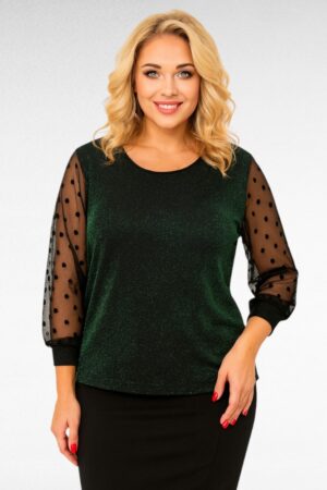 TU.677- Tummavihreä juhlatunika "Leina"