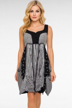 KL.613- Harmaa- musta mekko "Joe Browns", koko 36/38