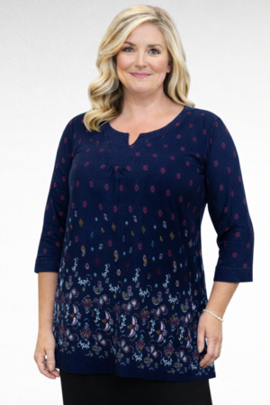 TU.611- Tummasininen tunika "Blancheporte"