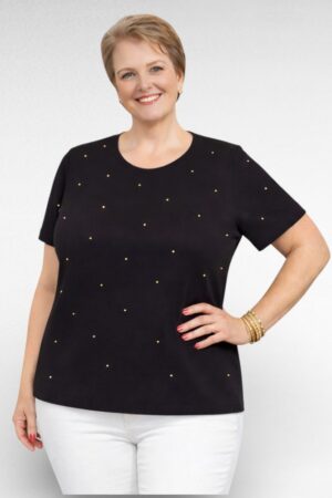 PL.413 - Musta  puuvilla T-paita "Kiabi"