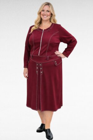 KL.632- Buegundinpunainen mekko "Elena collections"