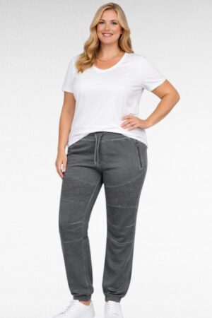 PY.023 - Tummaharmaat puuvillahousut "Rainbow"