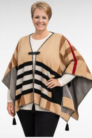 JA.721-  Poncho, burberry tyylinen, "Shery Star"