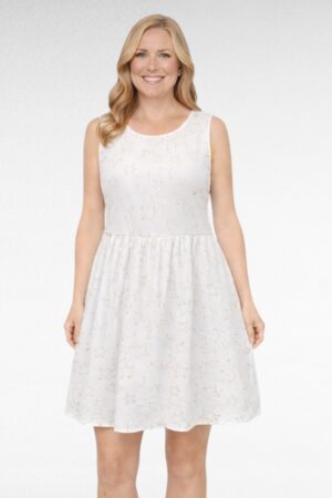 Valkoinen minimekko tähtikuviolla"Singanifique"(KL.656)