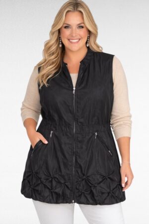 JA.725- Musta liivi vetoketjulla "Glamz"