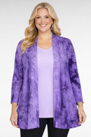 JA.704-Violetin sävyinen neuletakki/jakku" Violetta"