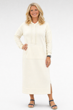 Kermavalkoinen hupparimekko "Mirandy"(KL.502)