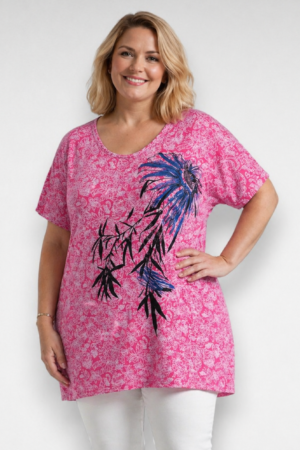 Vaaleapunainen tunika "Yours Curvy"(TU.187)