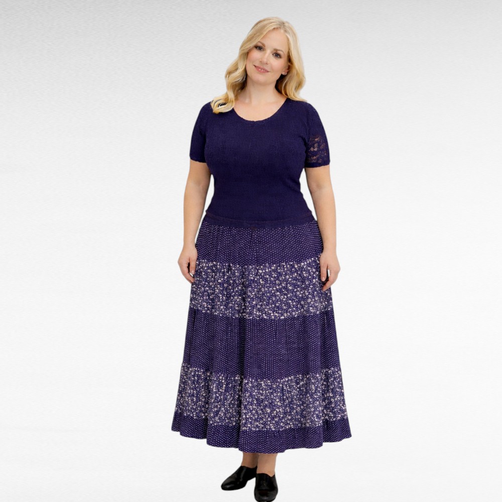 Viskoosihame pilkullisesta ja kukallisesta kankaasta( SE.512)