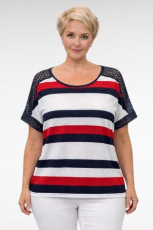 Valkoinen raidallinen pusero" Natural STB"(PL.674)