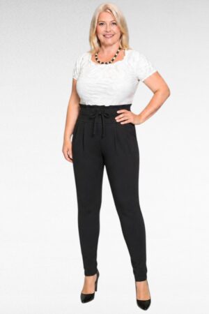 Mustat korkeavyötäröiset housut "Prettylittlething"(PY.557)