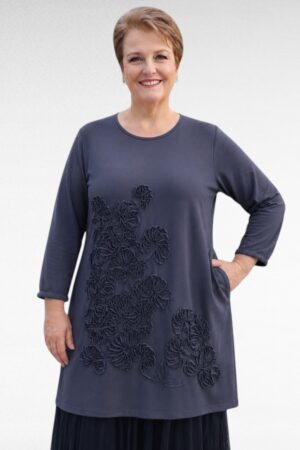 Tummasininen puuvillatunika "Lilja"(TU.729)