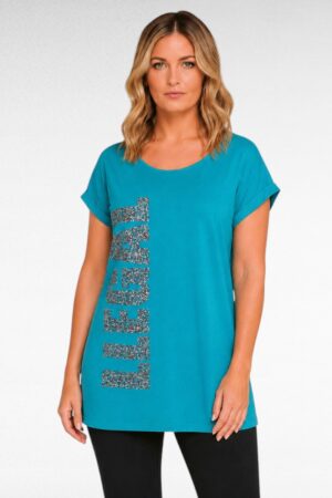 Turkoosi puuvillatunika"Illegal Clothing"(TU.719)