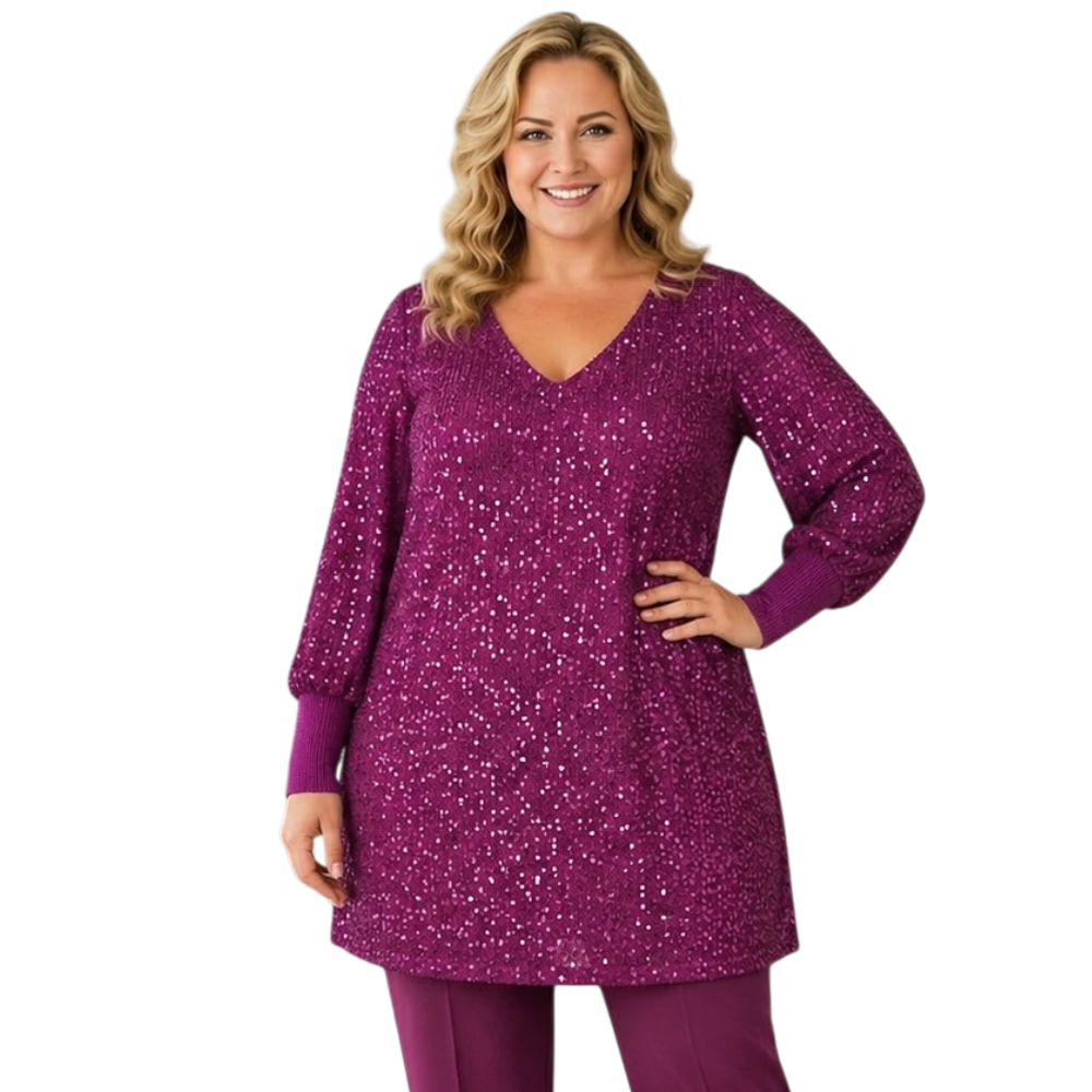 Violetti pluskoko juhlatunika "Italy Moda"( TU.743) - Image 4
