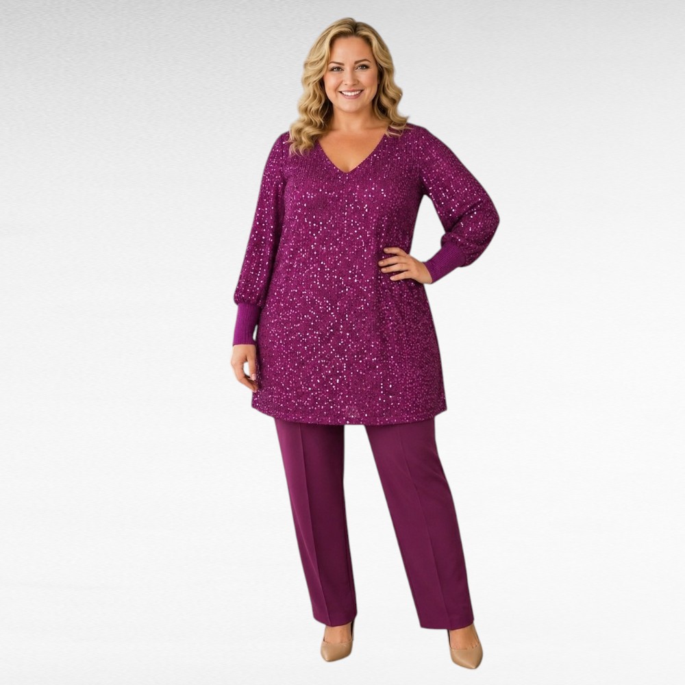 Violetti pluskoko juhlatunika "Italy Moda"( TU.743) - Image 2