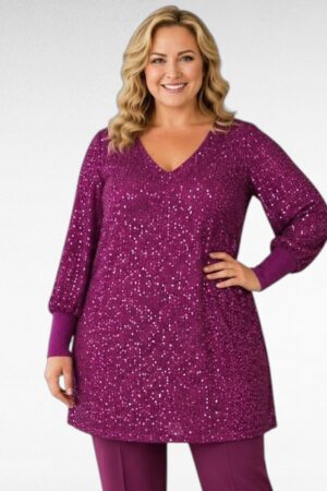 Violetti pluskoko juhlatunika "Italy Moda"( TU.743)